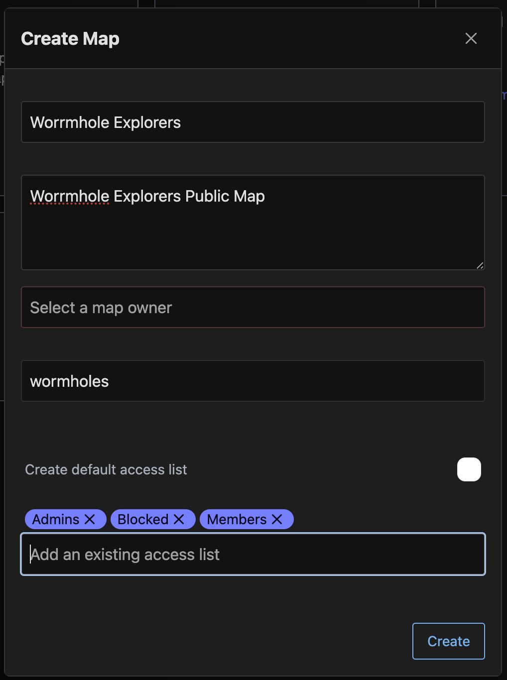 Map Access Lists